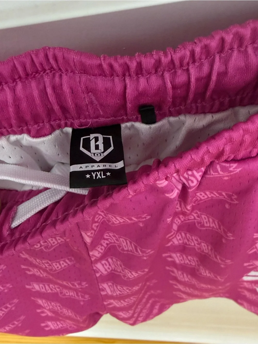 Magenta Kids Athletic Shorts with BAS Graphic
